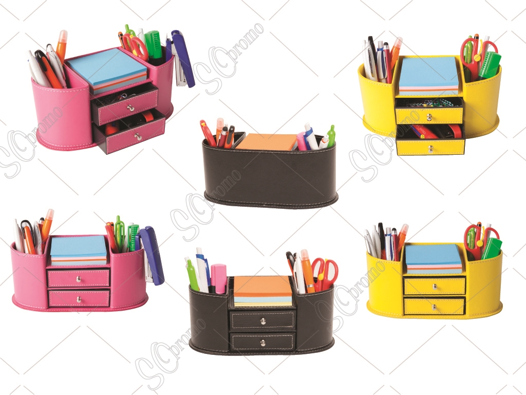 Leather Penholder With Drawers